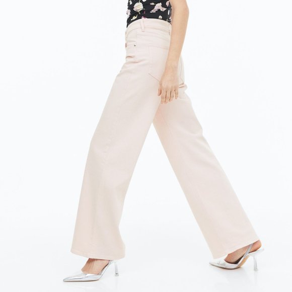(NWT) H&M - light pink woman's wide high jeans - Picture 6 of 6